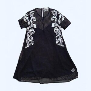 Black Mesh Baby Doll Dress